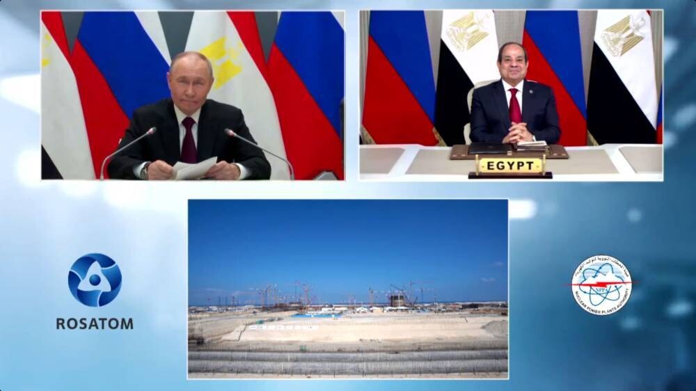 Президенты Египта и России наблюдали за установкой реактора на АЭС в Эль-Дабаа