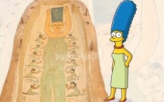Древний египетский саркофаг показывает персонажа мультсериала, похожего на 'Мардж Симпсон'